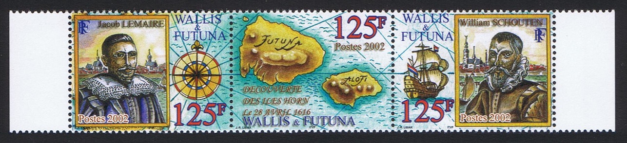 Wallis and Futuna Discovery of Futuna strip of 3v 2002 MNH SG#804-806 Sc#558