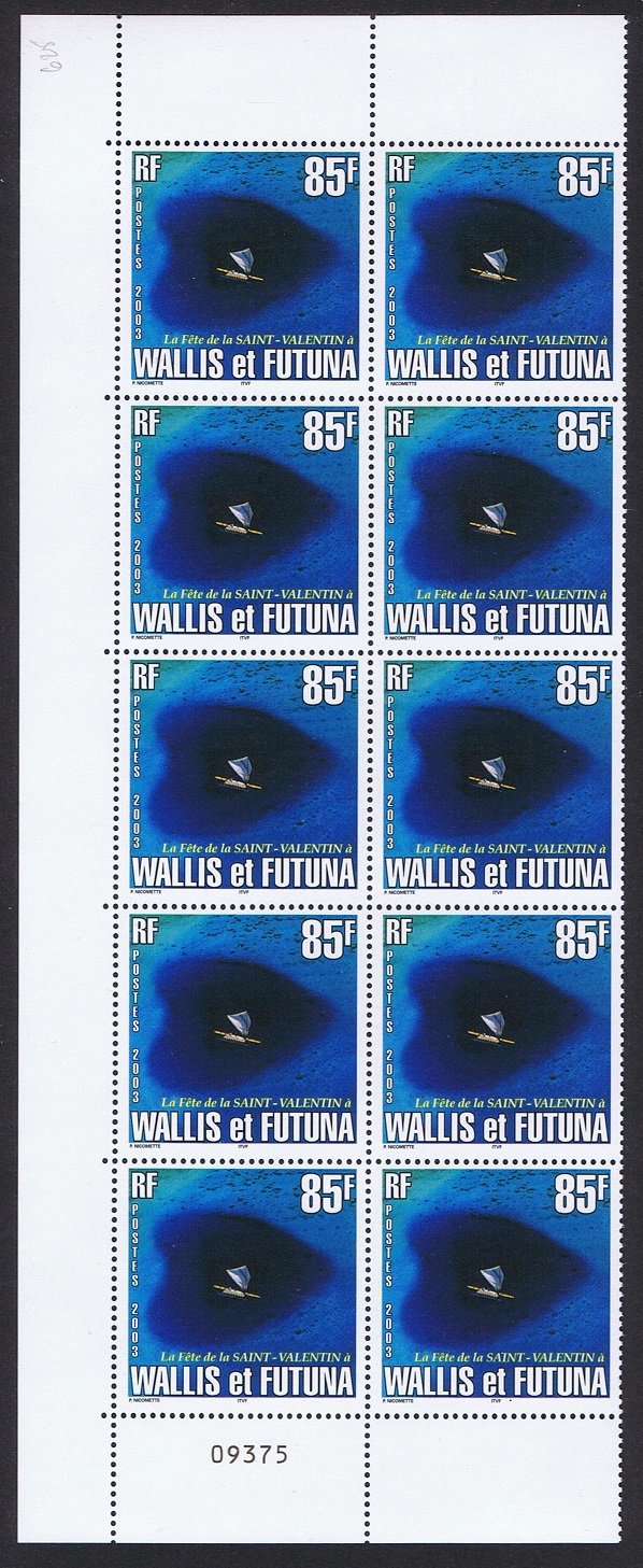 Wallis and Futuna St Valentine&#39;s Day Block of 10 2003 MNH SG#818 Sc#564