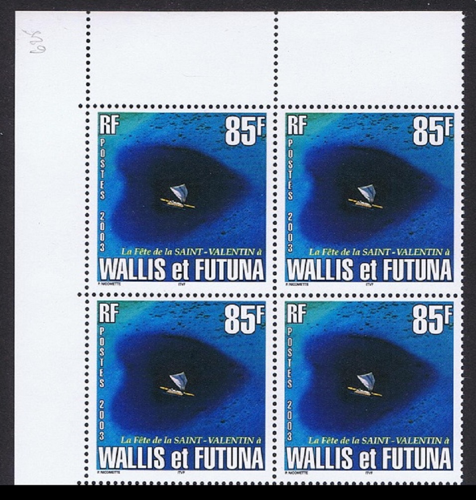 Wallis and Futuna St Valentine&#39;s Day Top Block of 4 2003 MNH SG#818 Sc#564