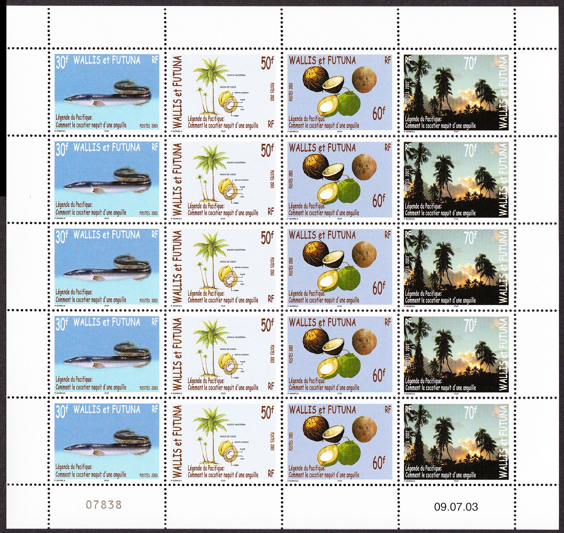 Wallis and Futuna Legends of the Pacific Full Sheet 2003 MNH SG#832-835 MI#849-852