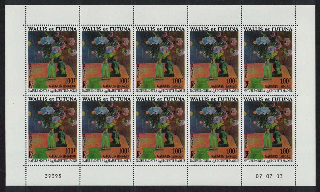 Wallis and Futuna &#39;Still-life&#39; Gauguin Sheetlet of 10v 2003 MNH SG#837 Sc#572