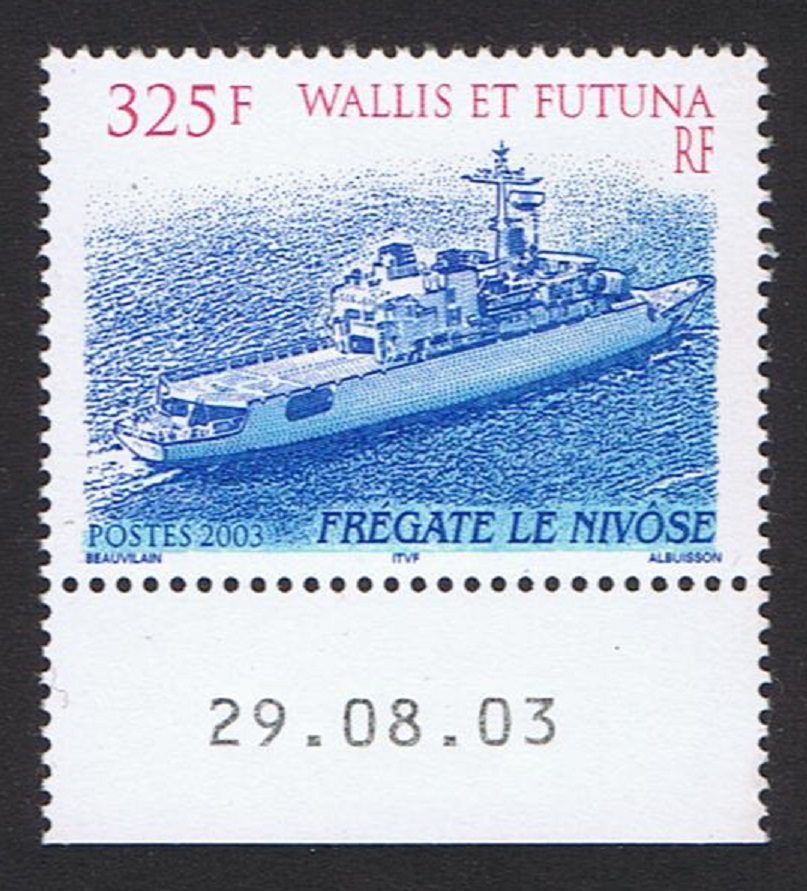 Wallis and Futuna Frigate&#39; La Nivose&#39; with Margin with Date of printing 2003 MNH SG#840 Sc#575