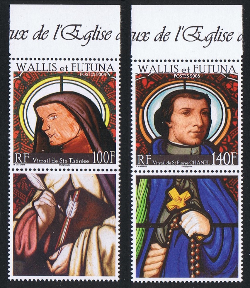 Wallis and Futuna Stained Glasses of Lano&#39;s church 2v Labels 2008 MNH SG#940-941