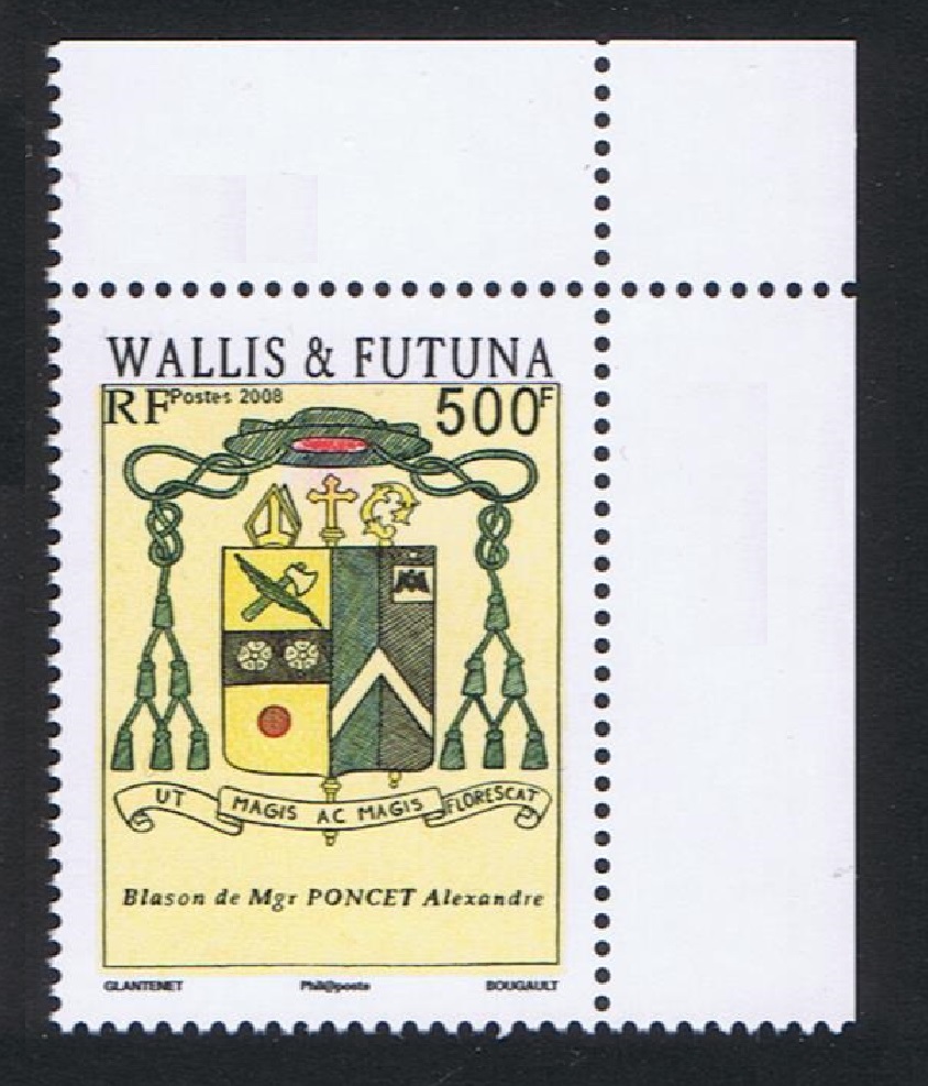 Wallis and Futuna Coat of Arms of Bishop Alexande Poncet T2 Corner 2008 MNH SG#947