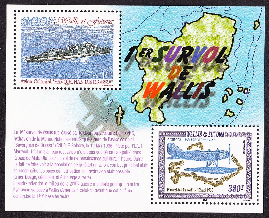 Wallis and Futuna Ship Airplane Flight over Wallis 1936 MS 2004 MNH SG#MS856 MI#Block 15 Sc#588