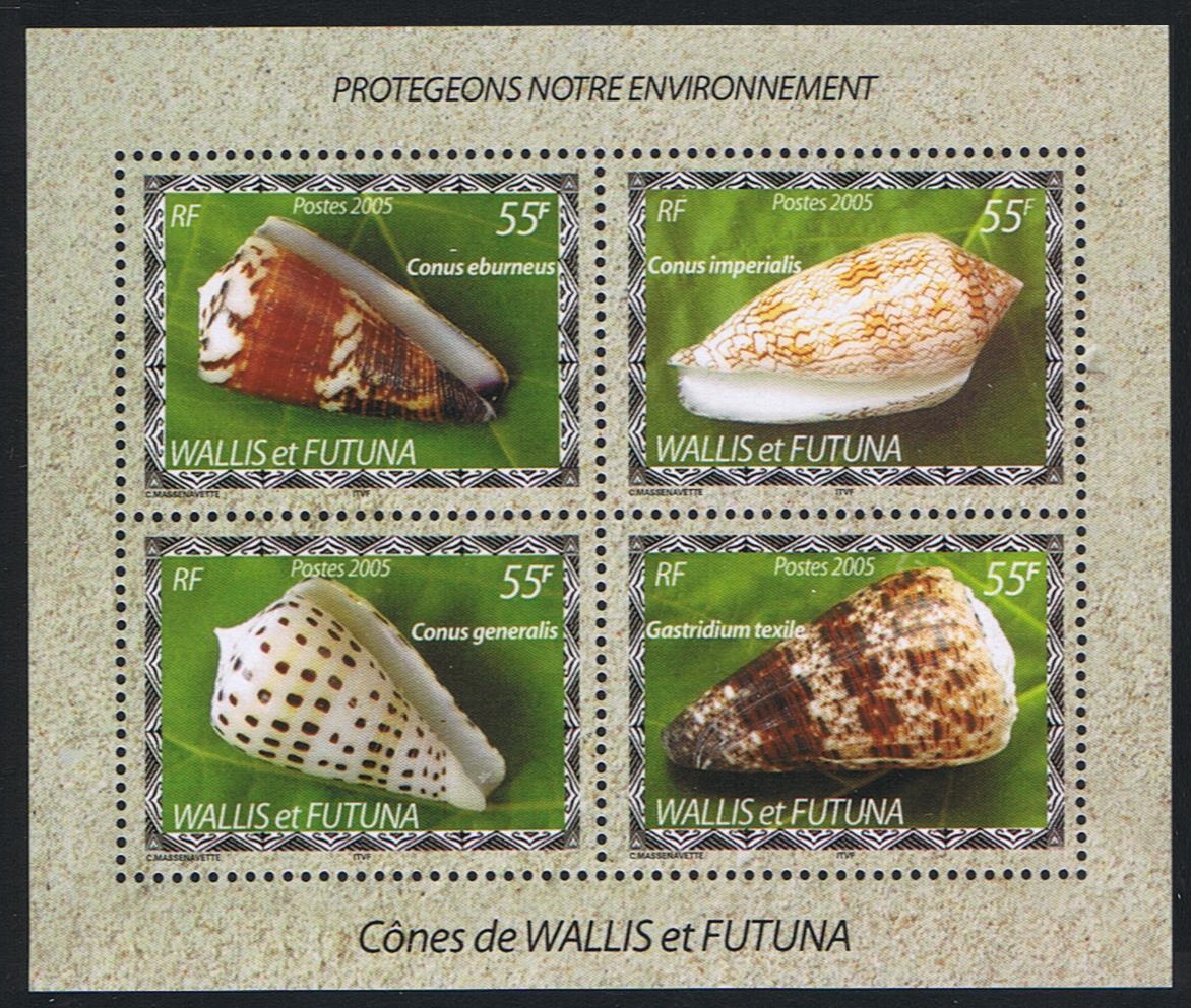 Wallis and Futuna Shells MS 2005 MNH SG#MS864 Sc#597