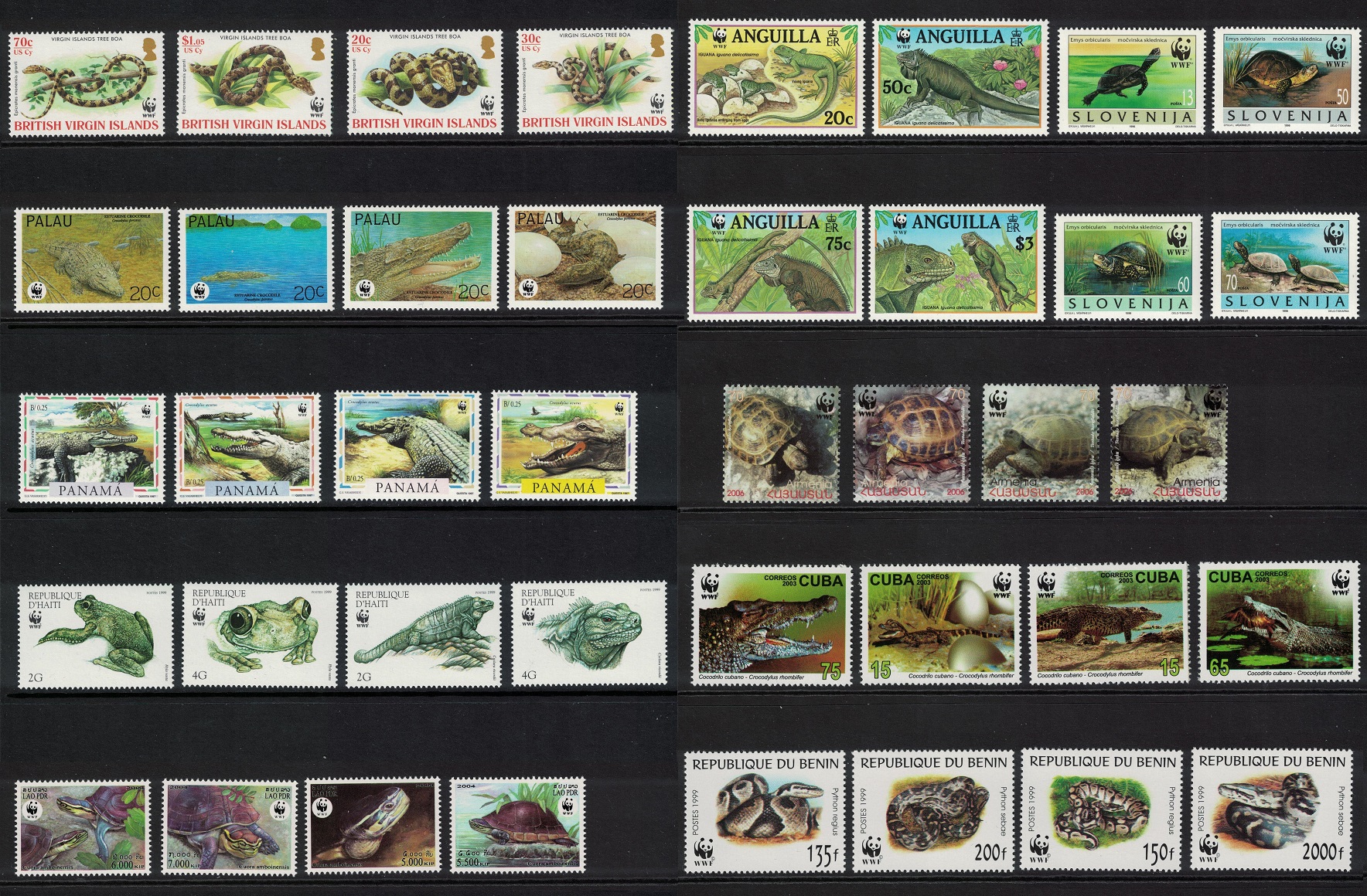 WWF Reptiles and Amphibians Big Collection WWF T6 2000 MNH