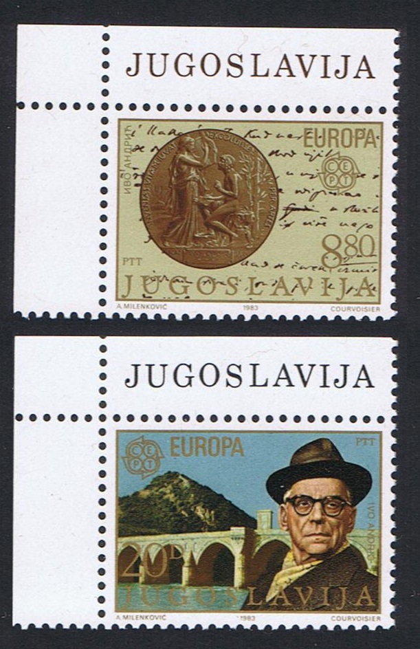 Yugoslavia Nobel Prize Winners Europa CEPT 2v Corners 1983 MNH SG#2075-2076 Sc#1626-1627