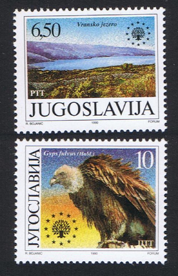 Yugoslavia Birds Griffon Vulture Nature Protection 2v 1990 MNH SG#2668-2669 Sc#2075-2076