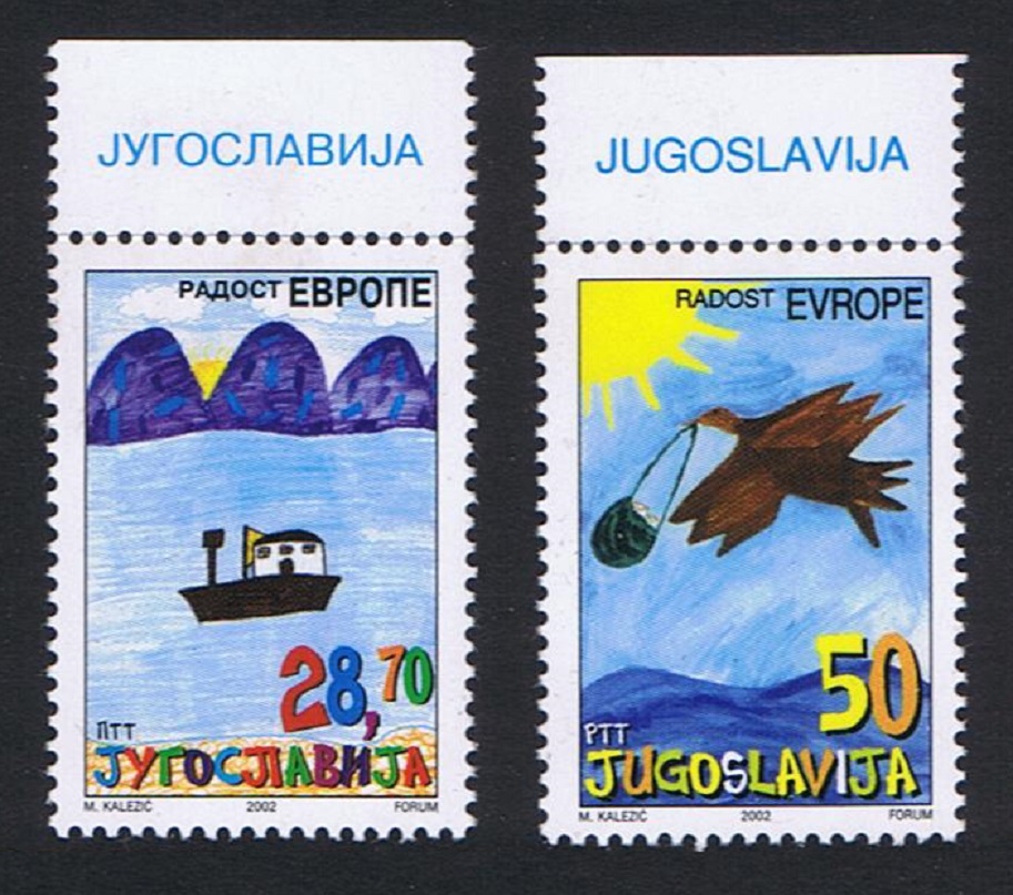 Yugoslavia Bird Ship Paintings 34th &#39;Joy of Europe&#39; Meeting 2v 2002 MNH SG#3358-3359 Sc#2572-2573