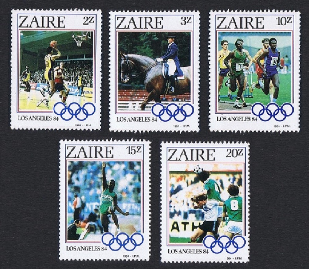 Zaire Olympic Games Los Angeles 5v 1984 MNH SG#1195-1199 Sc#1154-1158