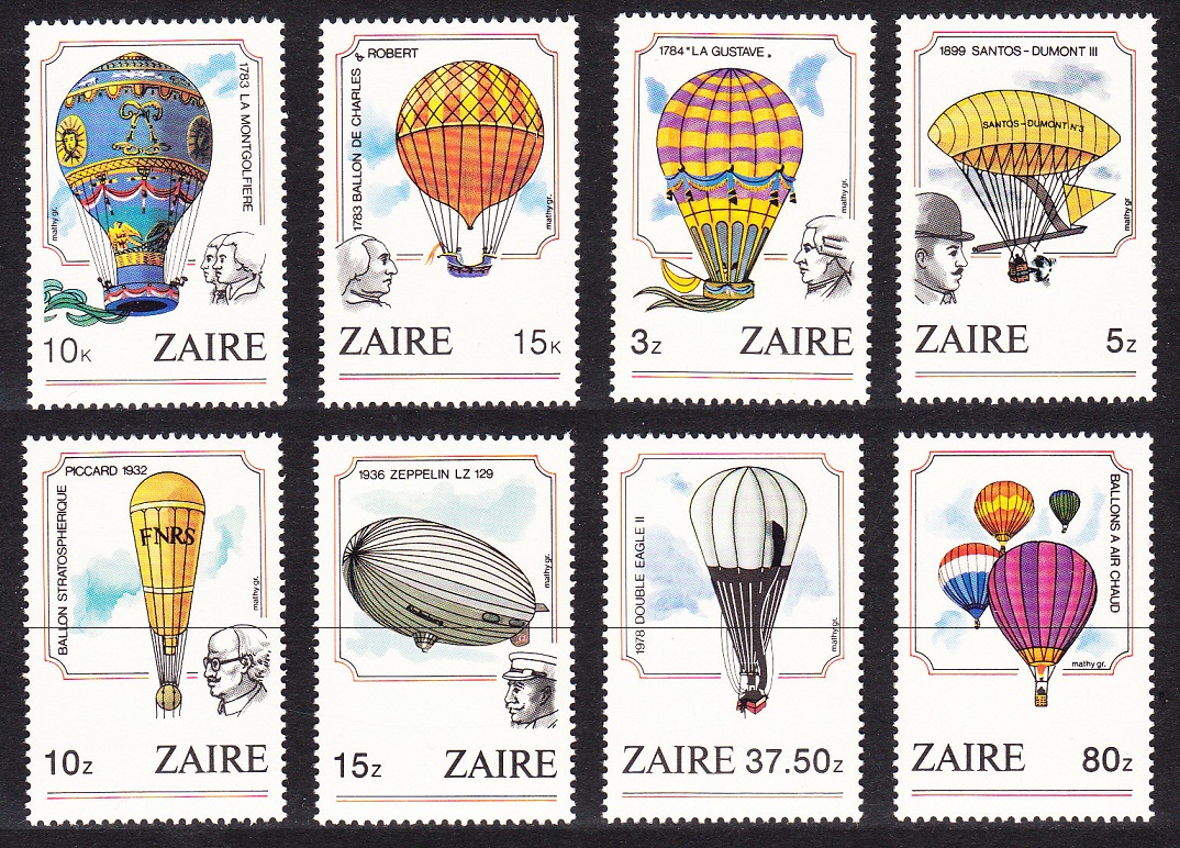 Zaire Manned Flight 8v 1984 MNH SG#1201-1208 MI#867-874 Sc#1160-1167