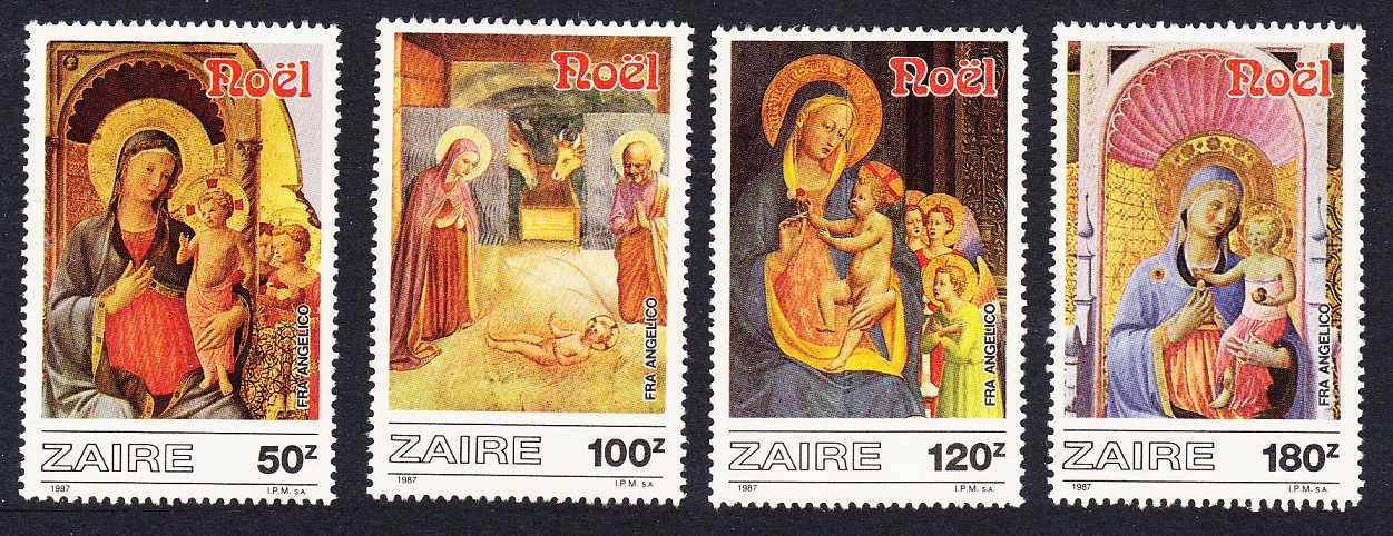 Zaire Christmas Paintings by Fr Angelico 4v 1984 MNH SG#1279-1282 MI#945-948 Sc#1237-1240