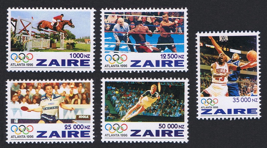 Zaire Olympic Games Atlanta 5v 1996 MNH SG#1444-1448 Sc#1444-1448