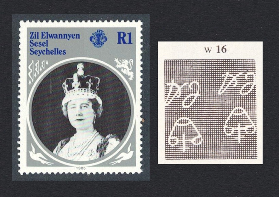 Zil Elwannyen Sesel Queen Mother 1R Inverted Watermark 1985 MNH SG#115w Sc#101